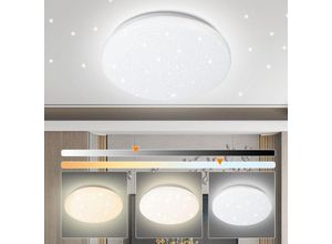 9441000424105 - Swanew - 24W led Deckenleuchte mit Sternenhimmel-Effekt und Dimmbarkeit für das Badezimmer im Rund-Design mit Fernbedienung - Kaltweiß und Warmweiß