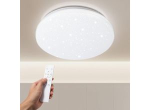 9441000424129 - Swanew - 24W led Deckenleuchte mit Sternenhimmel-Effekt und Dimmbarkeit für Beleuchtungspanels mit Fernbedienung - Kaltweiß und Warmweiß