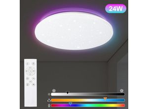 9441000424181 - Swanew - 24W led Deckenleuchte mit Sternenhimmel-Effekt Wandbeleuchtung Fernbedienung und RGB-Farbwechsel für das Wohnzimmer - rgb