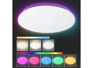 9441000424303 - Swanew - 24W led Deckenleuchte mit Sternenhimmel-Effekt Rund-Design Wohnzimmerbeleuchtung Fernbedienung und RGB-Farbwechsel - rgb