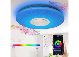 9441000424471 - Swanew - 36W led Deckenleuchte mit Sternenhimmel-Effekt Leuchte Lautsprecher und Bluetooth-Musik für die Küche - rgb