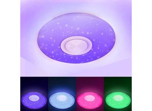 9441000424532 - Swanew - 36W led Deckenleuchte mit Sternenhimmel-Effekt RGB-Beleuchtung blendfrei Lautsprecher und Bluetooth-Musik - rgb