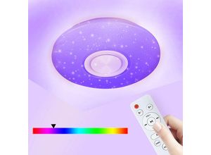 9441000424570 - SWANEW 36W LED Deckenleuchte mit Sternenhimmel-Effekt und integrierten Lautsprechern Remote und Bluetooth-Musik - RGB