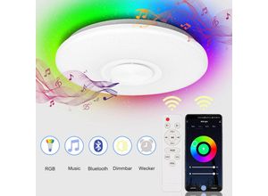 9441000428356 - SWANEW Lustre de plafond LED 36W avec effet ciel étoilé pour le couloir du salon musique Bluetooth