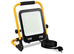 9441001032521 - Tolletour - 100W Projecteur de Chantier led Projecteur led avec trépied Lampe de Chantier pour Garage Atelier Camping- Blanc Froid - Blanc Froid