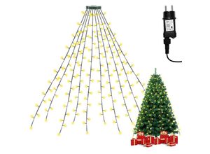 9441001229211 - Tolletour - 280 LEDs Lichterkette Weihnachtsbaum 28m Außen Christbaumbeleuchtung mit Ring led Baummantel 8 Lichtmodi Warmweiß - Warmweiß