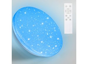 9441001240247 - 24W led Deckenleuchte mit Sternenhimmel-Effekt Feuchtraumlampe Fernbedienung und RGB-Beleuchtung - rgb - Tolletour