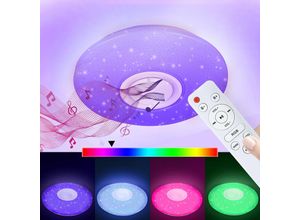 9441001240490 - TolleTour 36W LED Deckenleuchte mit Sternenhimmel-Effekt Wandbeleuchtung 40 cm Durchmesser und Bluetooth-Musik - RGB