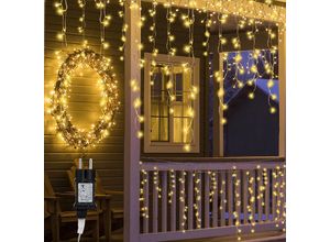 9441001240599 - Randaco - TolleTour 5m 200 led Eisregen Lichtervorhang Weihnachtsbeleuchtung Lichterkette Außen Party Garten Weihnachten Deko Warmweiß