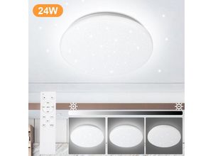 9441001243866 - 24W led Deckenleuchte mit Sternenhimmel-Effekt und Fernbedienung für Dimmbarkeit - Kaltweiß und Warmweiß - Tolletour