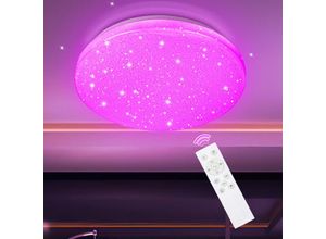 9441001243996 - 24W led Deckenleuchte mit flachem Sternenhimmel-Effekt Schlafzimmerbeleuchtung Fernbedienung und RGB-Farbwechsel - rgb - Vingo