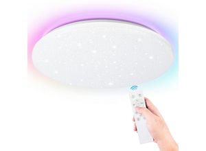 9441001245389 - 24W led Deckenleuchte mit Sternenhimmel-Effekt Einbaustrahler Badlampen Fernbedienung und RGB-Farbwechsel - rgb - Vingo