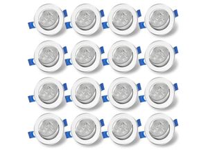 9441001444423 - Led Einbaustrahler 230V Deckenspots Led Spots 20pcs 3W Warmweiß Einbauspot für Wohnzimmer Bad Küche Flur Schlafzimmer - Silber - Vingo