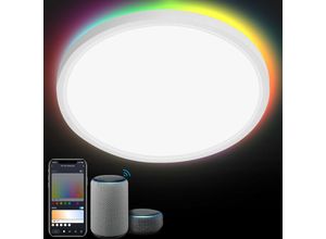 9441001452886 - Smart led Deckenleuchte 24W für Küchen mit Bluetooth wifi IP44 - dimmbar rgb - Küche Büro - Weiß - Vingo