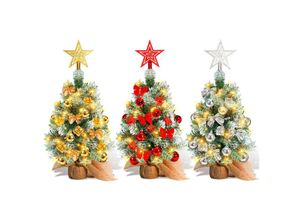 9441002015721 - Mini Weihnachtsbaum mit 30 warmweiß LEDs 8 Licht ModiTannenbaum mit Stern-Baumspitze und Deko Batterie betriebenAdvent WeihnachtenSilber