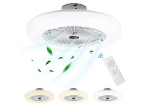 9441002108300 - Ventilateur de plafond Ventilateur lampe Plafonnier moderne à led avec télécommande pour cuisine salle de bain - Swanew