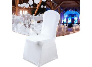 9441002155083 - TolleTour Stuhlhussen Stretch Weiß Stuhlbezüge Moderne Stretchhusse für Hochzeiten und Feiern Geburtstag Dekoration Universal 10 Stück - Weiß