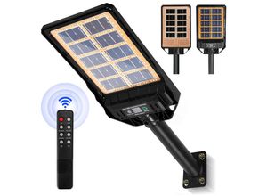 9441002457156 - 100W Straßenlaterne Solar led Garten mit Bewegungsmelder Straßenlampe Lichtsensor - Schwarz - Hengda