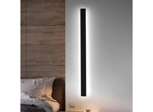 9441002468886 - Led Wandleuchte Ultraslim FlurlMMHDpe Innen WandlMMHDpe Empfangsbereichen Außen 40cm 105W Kaltweiß - Schwarz