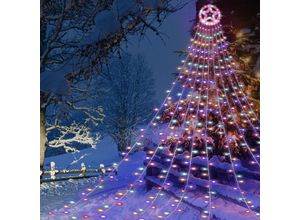 9441002470223 - Led Lichterkette Weihnachtsbaum Weihnachtsbaumkette 319 LEDs Baummantel 8 Modi rgb - Weiß - Tolletour