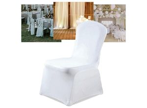 9441002470681 - Stuhlhussen fuer Hochzeiten und Feiern Stretch Stuhlbezug für Bankettstühle mit oder ohne Rock Stretch 90x45x45cm Weiß 10 Stück - Weiß - Tolletour