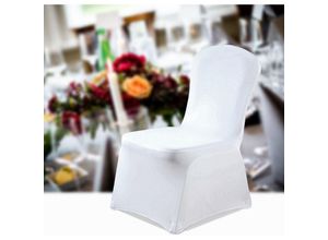 9441002470698 - Stuhlhussen fuer Hochzeiten und Feiern Stretch Stuhlbezug für Bankettstühle mit oder ohne Rock Stretch 90x45x45cm Weiß 20 Stück - Weiß - Tolletour