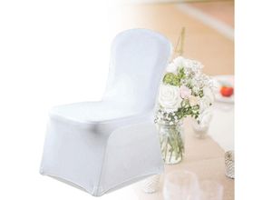 9441002470704 - Stuhlhussen fuer Hochzeiten und Feiern Stretch Stuhlbezug für Bankettstühle mit oder ohne Rock Stretch 90x45x45cm Weiß 40 Stück - Weiß - Tolletour