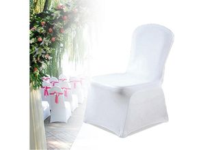 9441002470711 - Stuhlhussen fuer Hochzeiten und Feiern Stretch Stuhlbezug für Bankettstühle mit oder ohne Rock Stretch 90x45x45cm Weiß 50 Stück - Weiß - Tolletour