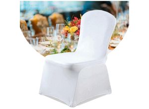 9441002470735 - Stuhlhussen fuer Hochzeiten und Feiern Stretch Stuhlbezug für Bankettstühle mit oder ohne Rock Stretch 90x45x45cm Weiß 150 Stück - Weiß - Tolletour