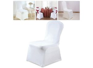 9441002470742 - Stuhlhussen fuer Hochzeiten und Feiern Stretch Stuhlbezug für Bankettstühle mit oder ohne Rock Stretch 90x45x45cm Weiß 200 Stück - Weiß - Tolletour