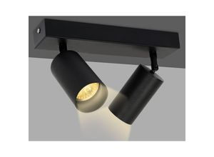 9442907569692 - Tolletour - led Spotleuchte schwenkbar Schwarz Retro GU10 Deckenlampe Flur Schlafzimmer Spot 2x GU10 Fassung