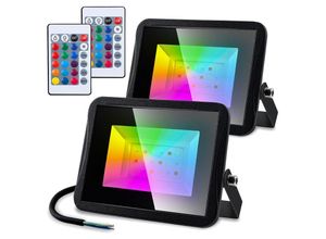 9442907665226 - 2X20W rgb led Strahler mit Fernbedienung rgb Strahler Außenstrahler Flutlichtstrahler - Tolletour