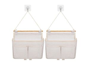 9446031660706 - Jusch - Wand-Aufbewahrungstasche 2 Stück Hängetasche Taschen-Organizer (Beige)