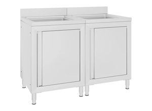 9451058551128 - Bonnevie - Gastro-Spülenunterschränke 2 Stk Küchenspüle Waschbecken Einzelbecken - Edelstahl BV976705