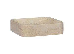 9451058553788 - Waschbecken Aufsatzwaschbecken - Waschtisch Creme 40x40x10 cm Marmor BV373652 - BonneVie - Creme