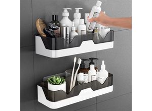 9454531387801 - Dolaso - 2er Set Duschablage Duschkorb Badregal ohne Bohren Badregal für Bad Küche (Polypropylen)