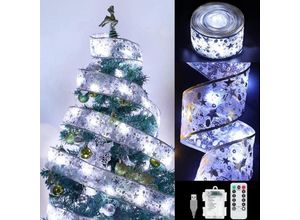 9454531398258 - Dolaso - Glänzende Bandlichter 10 m 100 LEDs LED-Weihnachtsbaumband dekorative Weihnachtsgirlande Neujahr Hochzeit DIY-Spitzenschleife