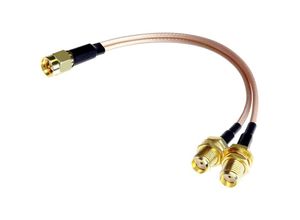 9454531400562 - Dolaso - SMA-Stecker auf Dual-SMA-Buchse Splitterkabel verlustarmer RG316-Y-Splitterdraht 4G-LTE-Antennenadapter 50-Ohm-Splitterkabel 17 cm