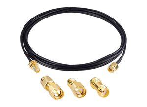 9454531400746 - Dolaso - Koaxialkabel SMA-Stecker auf SMA-Buchse RG174-Schott 3 m langes Kabel mit 3 SMA-Koaxialadaptern