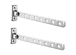 9454531406649 - Dolaso - Wandaufhänger-Halter 2er-Set faltbarer Wand-Wäscheständer aus Edelstahl zusammenklappbarer Wand-Wäschetrockner Wandaufhänger für