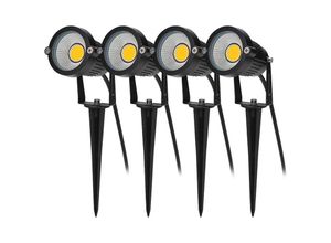 9454531412961 - Dolaso - 4 Stück COB-Außenbeleuchtung 5 w 220 v IP65 wasserdicht led verstellbar Spot-Flutlicht Gartenlampe Beleuchtung für Wege Pflanzen