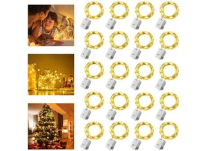 9454531419601 - DOLASO 20 Stück batteriebetriebene Lichterkette 2 m 20 LEDs Lichterkette wasserdichte Kupfergirlande für Flasche Hochzeit Party Weihnachten