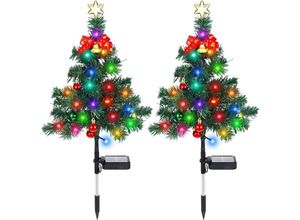 9454531419779 - Dolaso - 2er-Pack Solar-Weihnachtsbaum-Lichterketten Outdoor-Dekorationen für den Garten mehrfarbige Solar-Lichterketten für Wege Rasen Terrasse