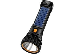 9454531427323 - 1000-Lumen-Multifunktions-Solar- wiederaufladbare LED-Taschenlampe mit Notfall-Blitzlicht und 1200-mAh-Akku Notstromversorgung und USB-Ladekabel