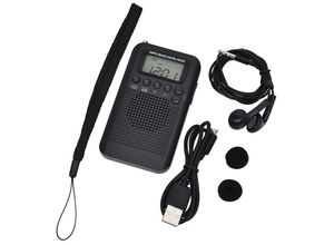 9459710097106 - 103 x 60 x 15 mm) Tragbares Radio Mini-Taschenradio mit Lautsprecher fm am digitaler Stereo-DSP-Empfänger mit Wecker und Timer für Spaziergänge zu