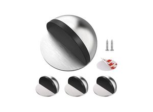 9459710244081 - (Silber) Türstopper [4er-Set] Türstopper und Stopper aus Edelstahl selbstklebender Türstopper für Böden und Parkett Türstopper zum Schutz von