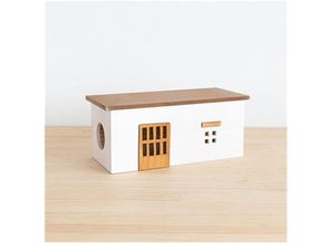 9459710256879 - Kabel-Organizer-Box Kabel-Aufbewahrungsbox aus Holz versteckter Kabelschutz kreative tv- Computerkabel- und Steckdosenleisten-Aufbewahrungsbox