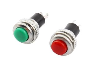 9459710278352 - 2 Stück 10 mm Momentary SPST Metal Montags Panel Push Button Switch AC125V 3A 250V 6A