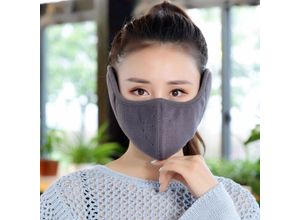 9459710314098 - Csparkv - Warme Winter-Gesichtsmaske (grau) Winter-Gesichtsmaske für winddicht staubdicht beschlagfrei mit verstellbaren Ohrenschützern (Unisex