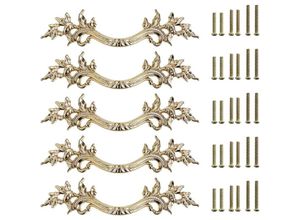 9459710351611 - (Gold) 5 Stück Vintage-Türgriffe Retro-Schrank-Türknäufe zum Dekorieren von Schubladen Kommoden Schränken Möbeln usw